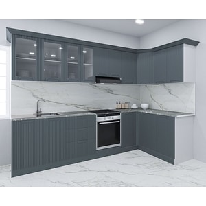 Set bucatarie Colt cu soft-close si fronturi MDF Badenmob, seria Space, 300/140 Antracit, montaj reversibil