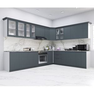 Set bucatarie Colt cu soft-close si fronturi MDF Badenmob, seria Space, 300/250 Antracit, montaj reversibil