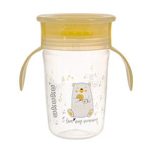 Cana anti-varsare cu manere Akuku, 360 grade, 260 ml, Yellow Bear