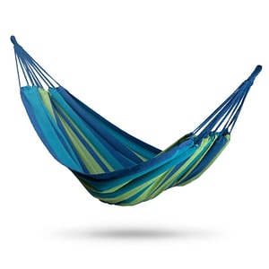 Hamac Malaga, pentru doua persoane, Gradina sau Curte, 200 x 160 cm, Albastru si Verde