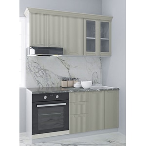 Set bucatarie cu soft-close si fronturi MDF Badenmob, seria Space, 160cm, Crem