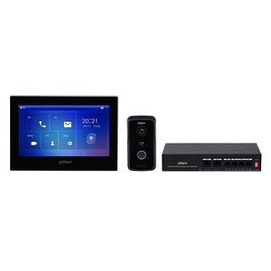 Kit videointerfon IP Dahua Eco Series, 1MP, 7 inch, IC card, Comunicare bidirectionala, PoE, MicroSD, KTP03