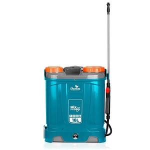 Pompa de stropit cu acumulator Plonos, plumb-acid, 12 V, 8 Ah, 4 duze diferite, presiune maxima 5, 5 bar, debit maxim 3, 1 l/min, timp de lucru 9 ore, cu mixer, 45 x 38 x 19 cm