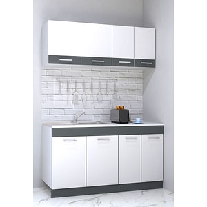 Set mobila de bucatarie BADENMOB, SERIA Sarona 140x190x52cm, alb/antracit