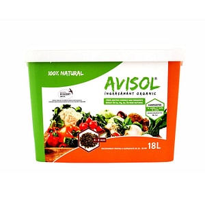 Ingrasamant organic Avisol, universal, compus 100% din dejectia de pasare, pentru fertilizare solar, gazon, 18 l