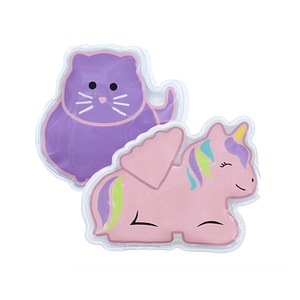 Set 2 pachete gel termic Melli, Model Unicorn/Pisica, Reutilizabil, Mentin temperaturile scazute pana la 4 ore