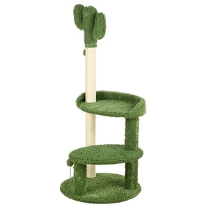 Copac pentru pisici in forma de cactus Pawhut, 111cm, PAL, Verde
