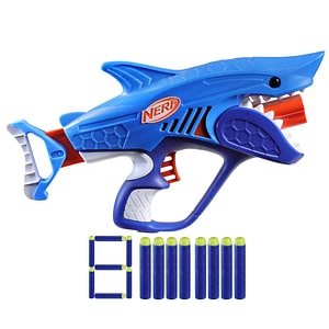 Pistol Nerf, Blaster Junior Wild Sharkfire, Cu 8 sageti, 4 ani+