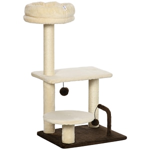 Ansamblu de joaca pentru pisici PawHut, 44x38x74cm, Plus/Sisal/PAL, Bej