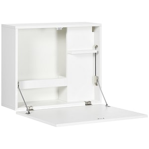 Dulap de perete suspendat pentru spatii mici Homcom, 60x21.5x50 cm, PAL/MDF, Alb