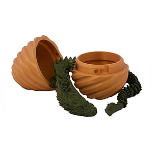 Figurina Sani, Dragon in Ou Spirala 90 x 120 mm, Aur, Verde inchis
