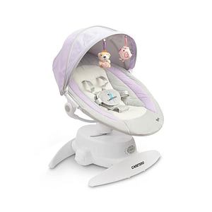 Balansoar Caretero, Opti, Inclinare in 3 trepte, Cu 3 moduri de balansare, Rotire 360, Control de la distanta, Include plasa de tantari si telecomanda, 0 luni+, Mov