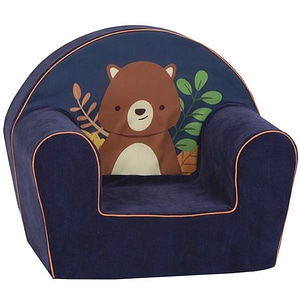 Fotoliu pentru copii Knorr Toys, umplutura din spuma moale, husa bumbac 100% detasabila si lavabila, 51 x 34 x 42 cm, 9 Luni+, Happy Bear
