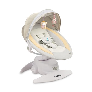 Balansoar Caretero, Opti, Inclinare in 3 trepte, Cu 3 moduri de balansare, Rotire 360, Control de la distanta, Include plasa de tantari si telecomanda, 0 luni+, Beige