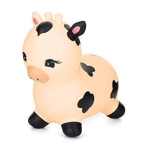 Jumper Feedo, In forma de vacuta, Cu pompa inclusa, Din cauciuc, Pana la 70 kg, 50x46x23 cm, 36 luni+, Cream
