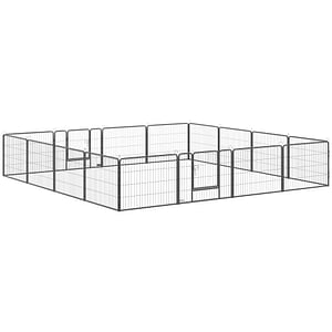 Tarc pentru animale de companie modular PawHut, 80x1.5x60 cm, Otel, Negru