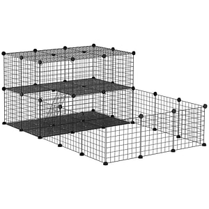 Cusca modulara pentru rozatoare PawHut, 175 x 105 x 70 cm, Metal, Negru