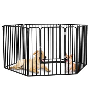 Tarc de joaca pentru animale de companie Pawhut, 164L x 83l x 80H cm, Otel, Negru
