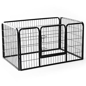 Cusca pentru animale mici Pawhut,129x84x70 cm, Metal, Negru