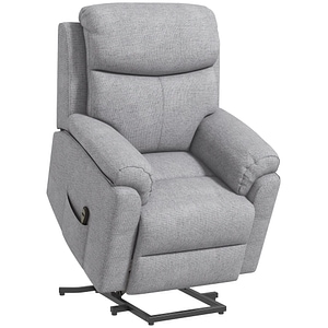 Fotoliu ridicare persoane rabatabil cu telecomanda HomCom, 83x89x102 cm, din Poliester Efect In, Gri