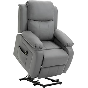 Fotoliu relax electric rabatabil cu telecomanda HomCom, 76L x 90P x 105Acm, Poliuretan, Gri