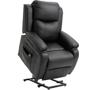 Fotoliu relax rabatabil HomCom, 76L x 90l x 105Icm, Poliuretan/Otel, Negru