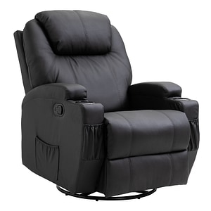 Fotoliu de masaj HomCom, 84L x 92P x 109Acm, PU, Negru
