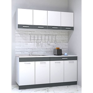Set mobila de bucatarie Badenmob, seria sarona 160x190x52cm, alb/antracit