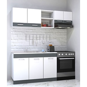 Set mobila de bucatarie BADENMOB, SERIA Sarona 180x190x52cm, alb/antracit