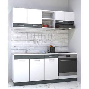 Set mobila de bucatarie Badenmob, seria sarona 180x190x52cm, alb/antracit