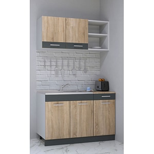 Set mobila de bucatarie, Badenmob, seria Sarona, 120x50cm, sonoma/antracit
