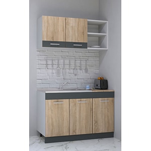 Set mobila de bucatarie Badenmob, 120x50x190cm, Sonoma/Antracit