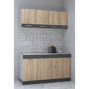 Set mobila de bucatarie BADENMOB, SERIA sarona 140x190x52cm, sonoma/antracit