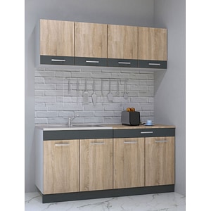 Set mobila de bucatarie Badenmob, seria sarona 160x190x52cm, sonoma/antracit