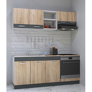 Set mobila de bucatarie Badenmob, seria sarona 180x190x52cm, sonoma/antracit