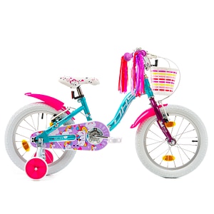 Bicicleta Copii DHS Unicorn, 16 inch, Roz/Albastru