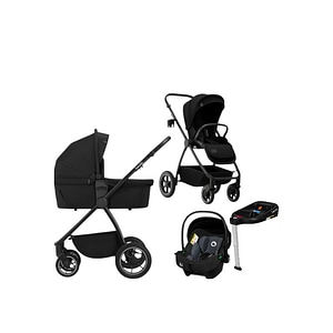Carucior 4 in 1, Lionelo, Meril, Landou XL, Scoica auto testata ADAC, Baza isofix pentru scoica, Accesorii, Pana la 22 kg, Conform cu EN1888-1 EN1888-2, EN1466, Negru