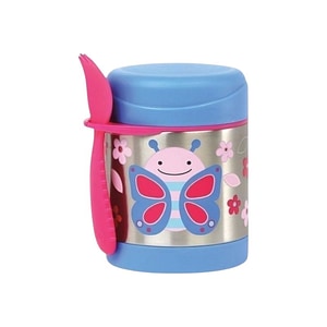 Termos Skip Hop Zoo, Pentru alimente, Mentine cald 7h si rece 5h, Include si o lingura/furculita, Fara BPA, EN14372, 325 ml, 3 luni+, Butterfly
