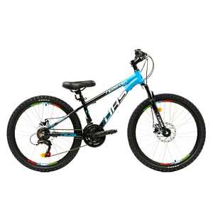 Bicicleta copii DHS Terrana 2423, 24 Inch, Negru/Albastru