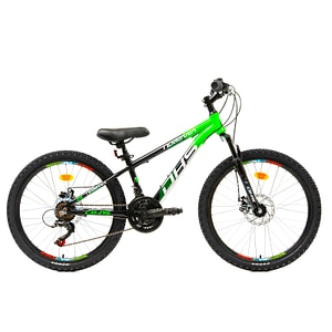 Bicicleta copii DHS Terrana 2423, 24 Inch, Negru/Verde