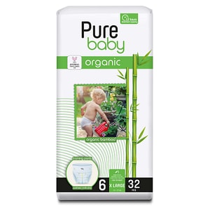 Scutece-chilotel Pure Baby Organic Bamboo, nr.6, 15-27 kg, 32 bucati