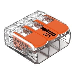 Conector Wago 221-413, compact, 3 fire, 0.02-4 mmp, set 50 bucati