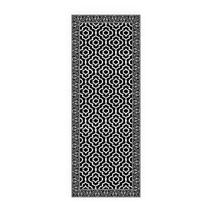 Traversa de baie Bynoe, textil, alb/negru, 68 x 180 cm