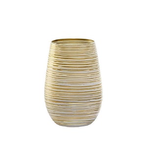 Set pahare tumblet Stolzle, linia Twister, 465 ml, 6 piese, cristalina, alb-auriu