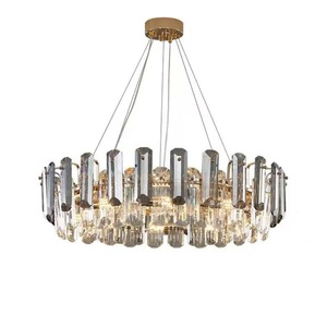 Candelabru Madame L, 12xE14, corp aluminiu, decoruri cristal, diametru 100cm