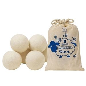 Set bile Giftry, Reutilizabile, Anti-Electrizante, Reduc timpul de uscare si cutele hainelor, Cu saculet de depozitare, Din lana naturala, 6 buc