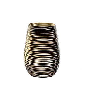 Set pahare tumbler Stolzle, linia Twister, 465ml, 6 piese, cristalina, negru-auriu