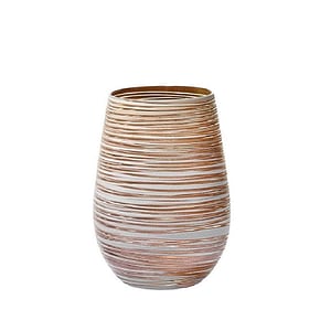 Set pahare tumbler Stolzle, linia Twister, 465ml, 6 piese, cristalina, alb-bronz