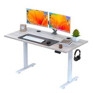 Birou electric cu blat dintr-o singura bucata Arka, blat 100x60 cm, inaltime reglabila, rezistenta 80Kg, gri