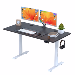Birou electric cu blat dintr-o singura bucata Arka, blat 110x60 cm, inaltime reglabila, rezistenta 80Kg, negru
